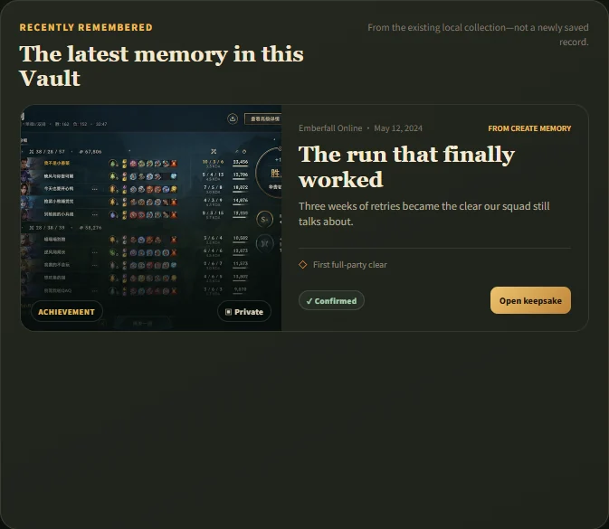Current GuardianPet Vault with a confirmed memory